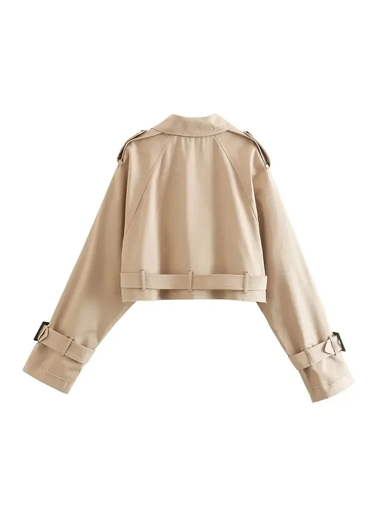 Lotte | Cropped trenchcoat met dubbele knopen