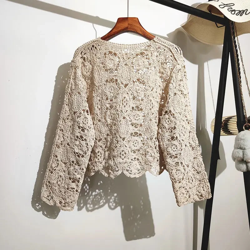 Lotte | Luchtige katoenen kanten cardigan