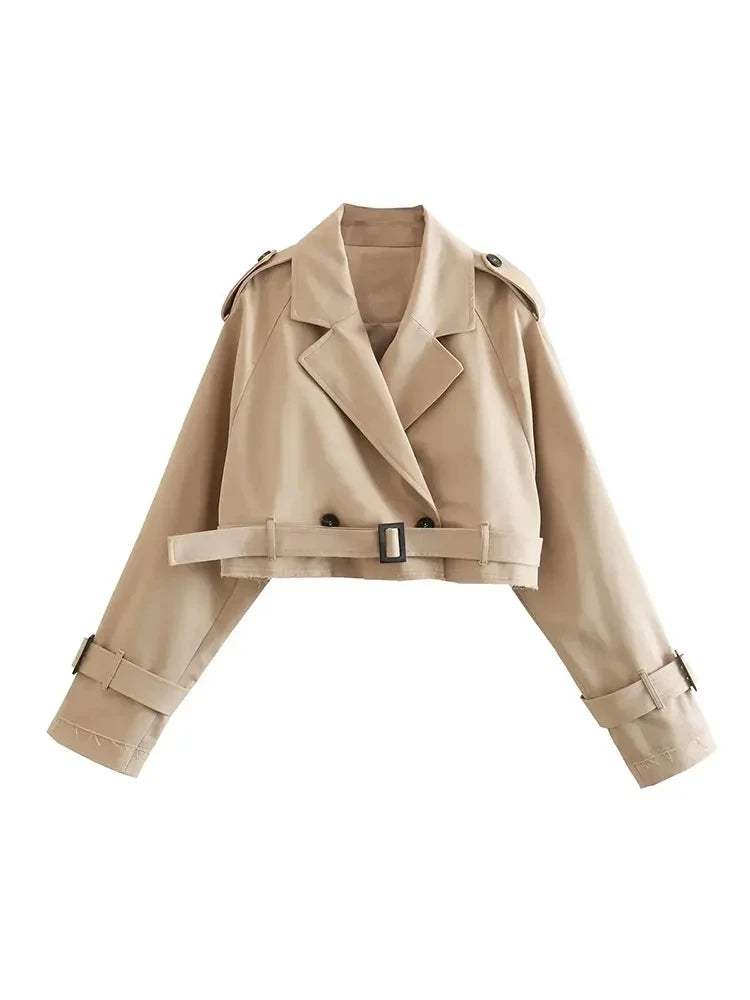 Lotte | Cropped trenchcoat met dubbele knopen