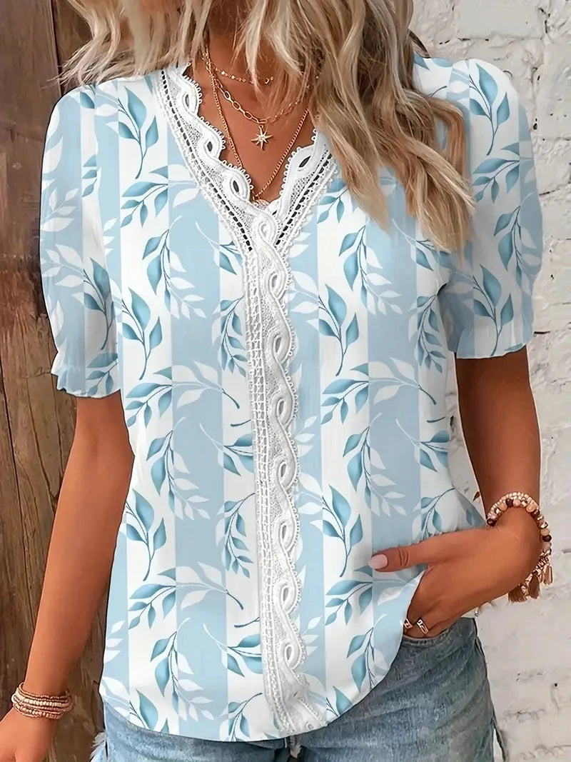Sarah | Elegante zomerblouse met kantdetails