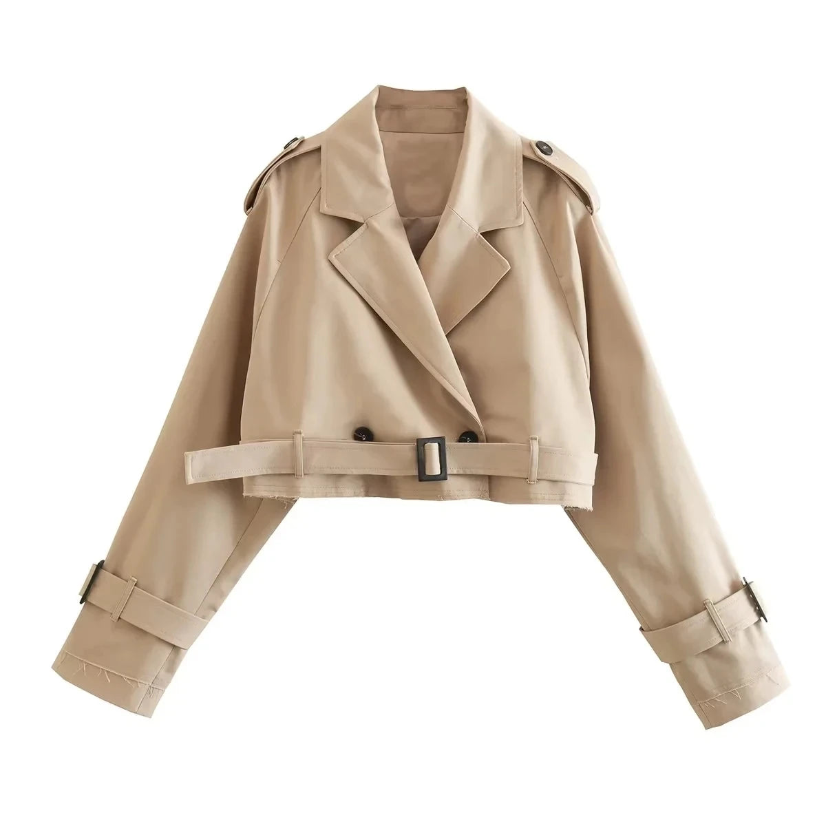 Lotte | Cropped trenchcoat met dubbele knopen