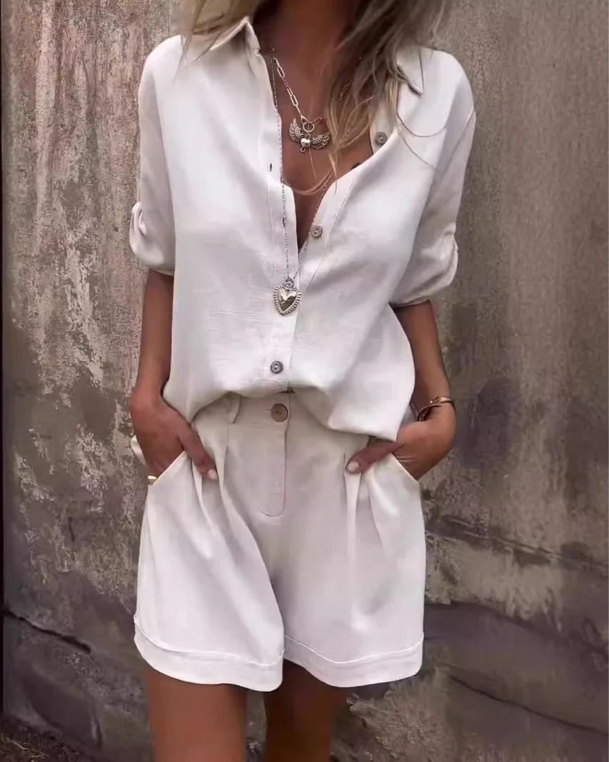 Sanne | Elegante Zomerse Set met Knoopjes