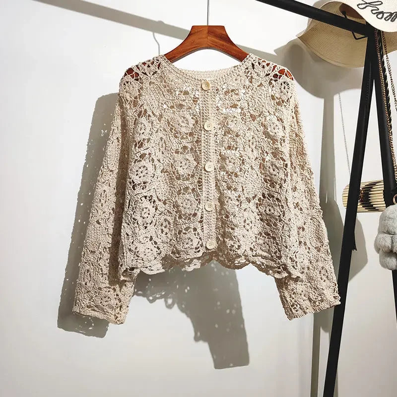 Lotte | Luchtige katoenen kanten cardigan