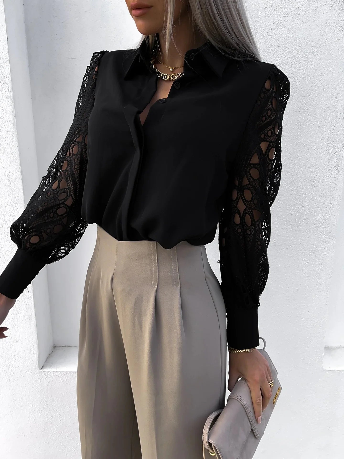 Sophie | Elegante chiffon blouse met V-hals