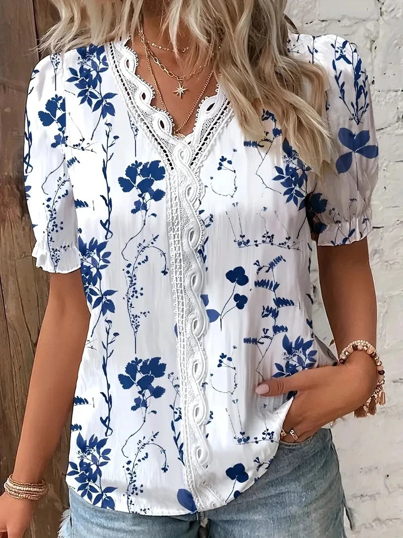 Sarah | Elegante zomerblouse met kantdetails